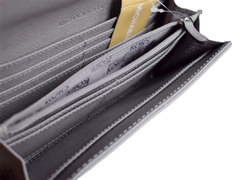 michael kors geldbörse portemonnaie fulton flap continental pearl grey grau